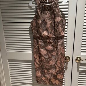 Carmen Marc Valvo Elegant Dress in light brown